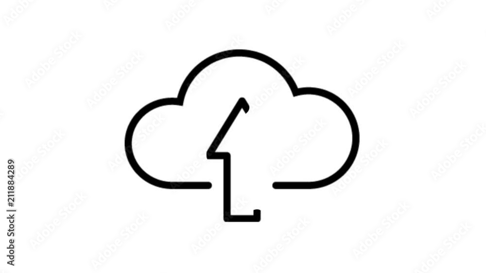 Cloud Upload, Download Animation Flat line icon stock video design drawing isolated on white symbol background Cloud Upload, Download Animation Flat line icon stock video design drawing isolated on white symbol background