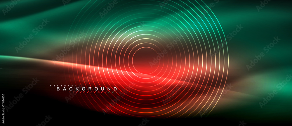 Neon glowing lines, magic energy space light concept, abstract background wallpaper design Neon glowing lines, magic energy space light concept, abstract background wallpaper design