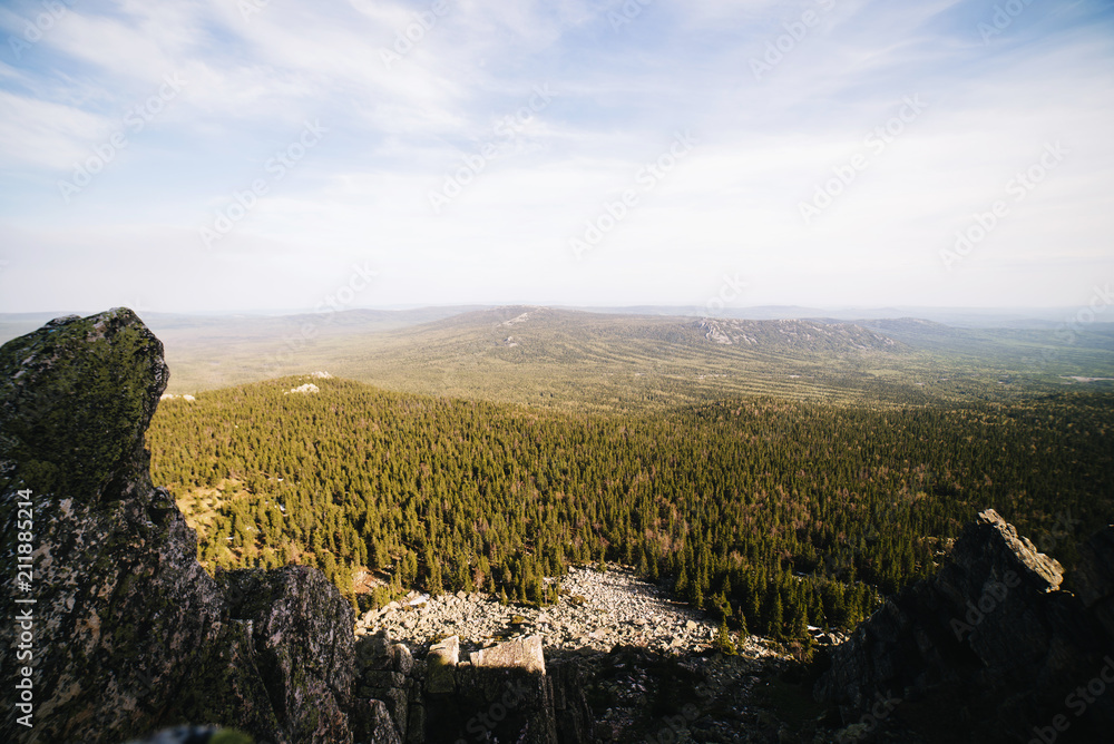 Panorama from the Ural mountains