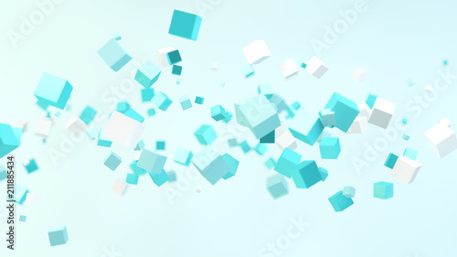 blue cubes floating © MclittleStock