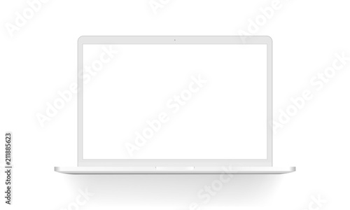 White laptop mock up - front view. Vector illustration