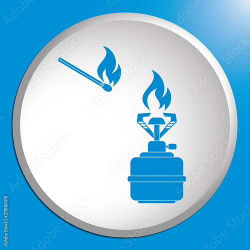 Camping stove icon vector