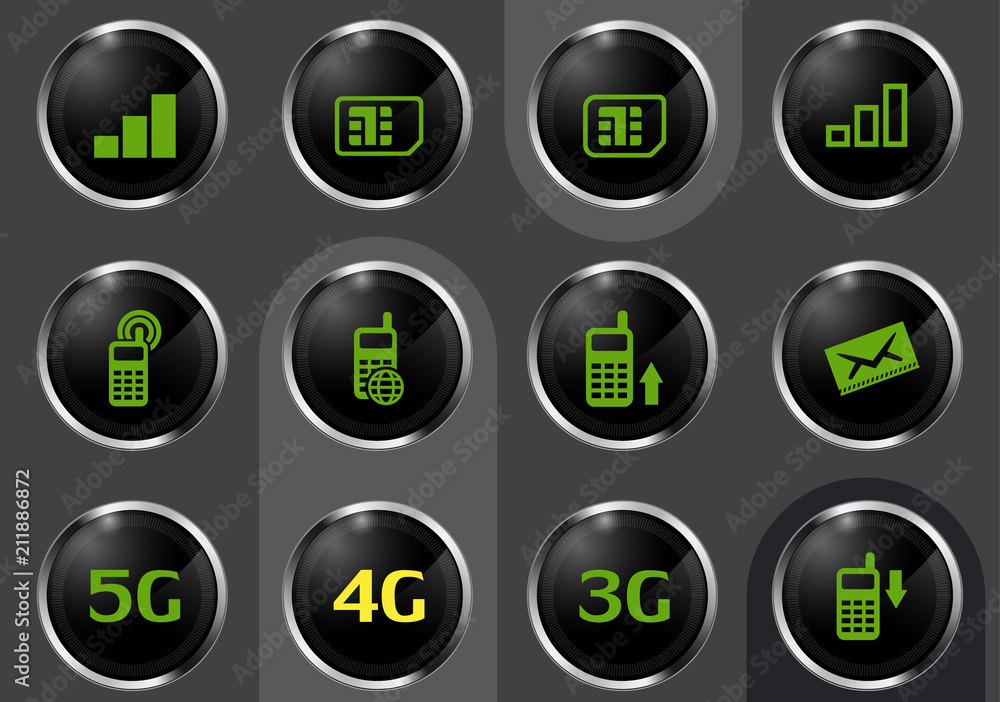 Mobile connecttion icons set Mobile connecttion icons set