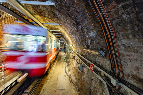 Tunnel subway between Karakoy and Tunnel Square photo