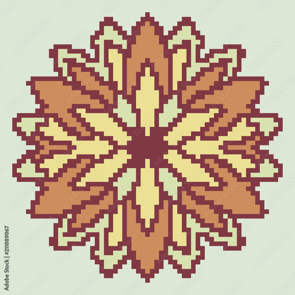 Pixel-art flower. 8bit floral shape. Vector arcade concept. Pixel-art flower. 8bit floral shape. Vector arcade concept.