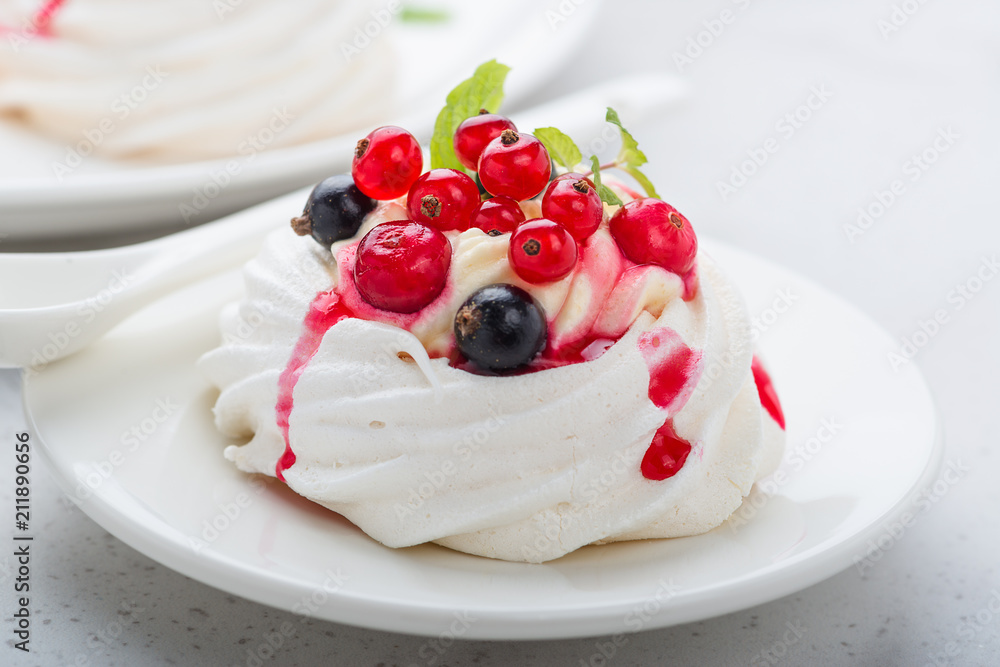 Pavlova meringue cake with fresh berries. Pavlova meringue cake with fresh berries.