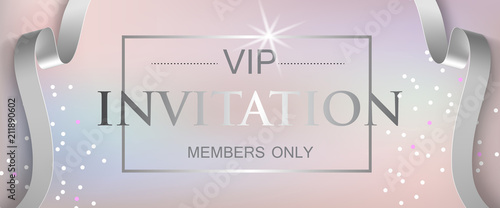 VIP invitation members only lettering. Party invitation design. Typed text, calligraphy. For leaflets, labels, invitations, posters or banners.