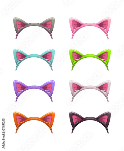 Funny cartoon headbands with cat ears.