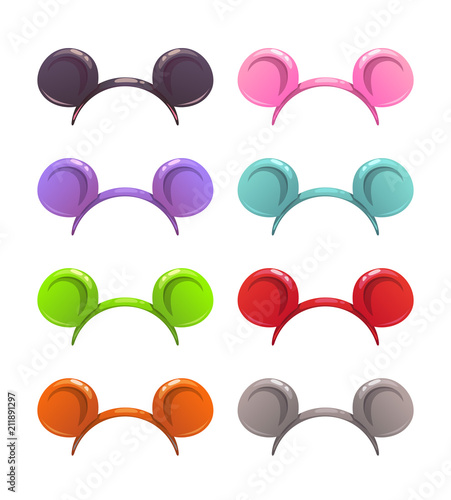 Funny cartoon headbands with mouse ears.