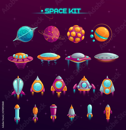 Cartoon space war concept.