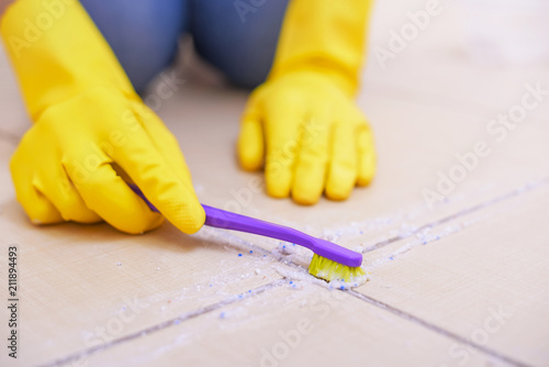 Clean the tiles on the floor.