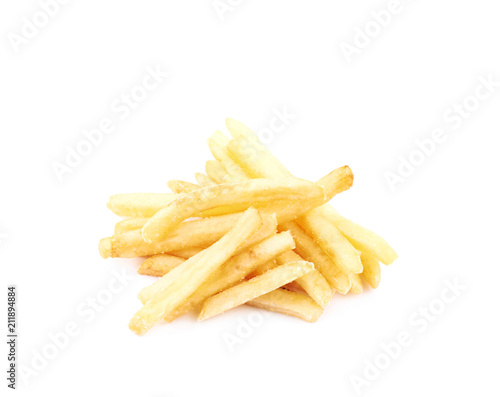 Pile of french fries isolated