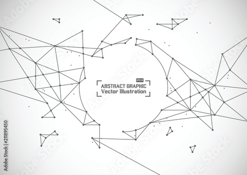 Abstract connecting dots and lines. Connection science background. Vector illustration