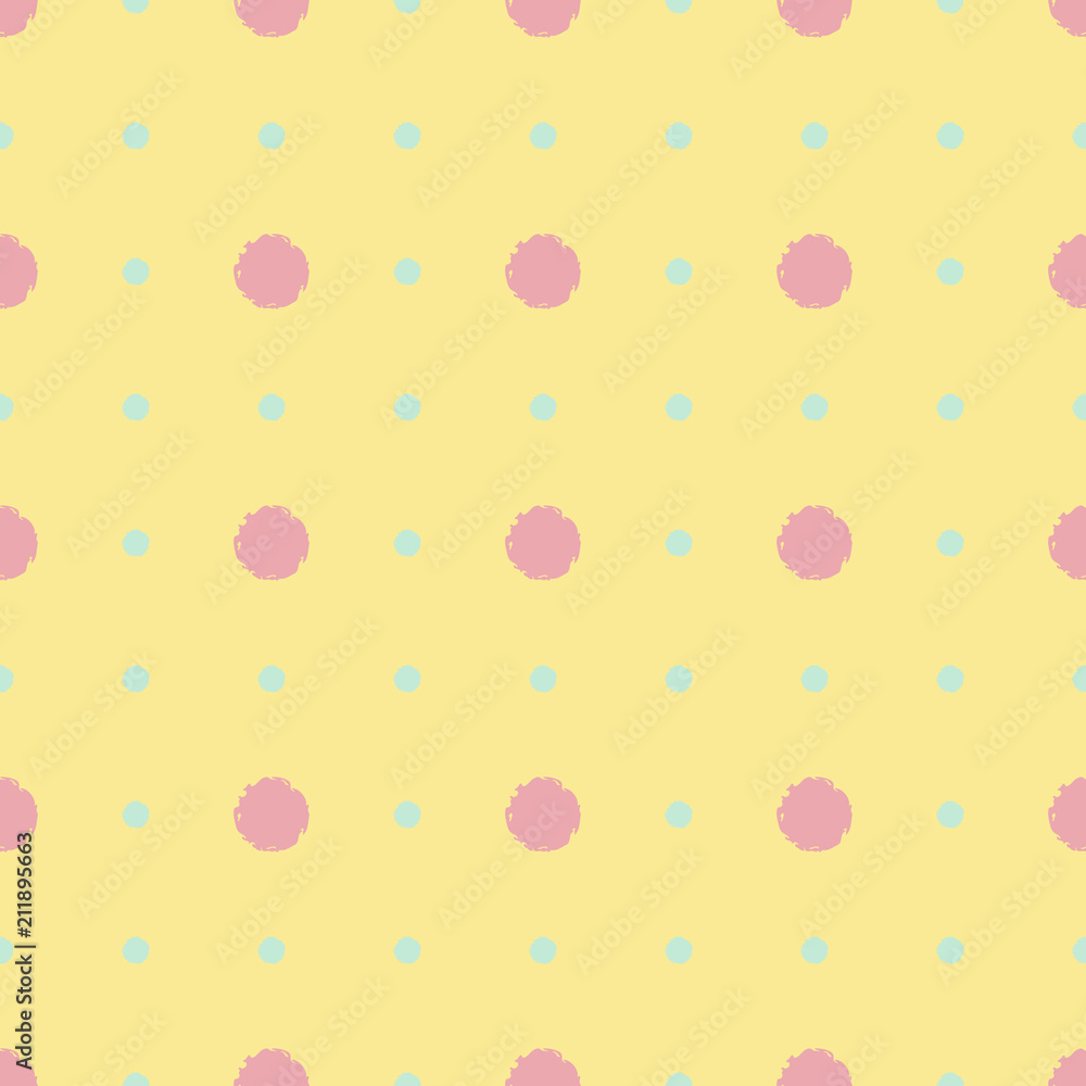 Polka dot seamless pattern with grunge shapes Polka dot seamless pattern with grunge shapes