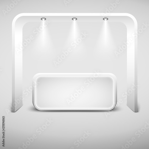White creative exhibition stand design. Empty vector booth. Vector EPS10