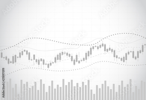 Business candle stick graph chart of stock market investment trading on dark background design. Bullish point, Trend of graph. Vector illustration