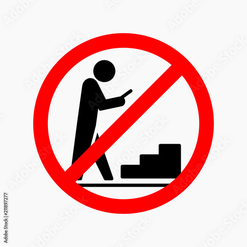 Phone using not allowed sign flat vector illustration