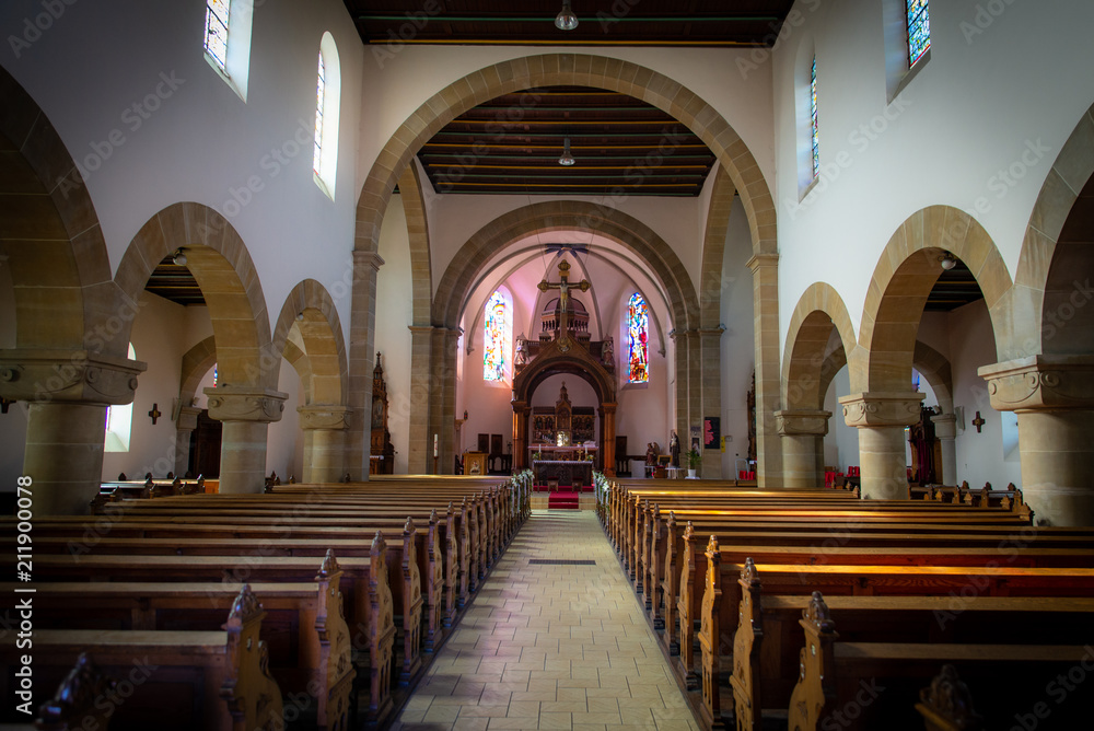 Intérieur de l'église de Carling en Moselle