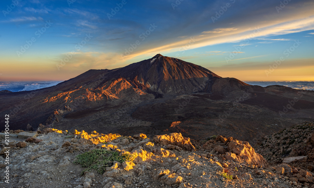 View of the Teide volcano from the Guajara peak, Tenerife