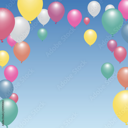 blauer Himmel mit Luftballons als Hintergrund