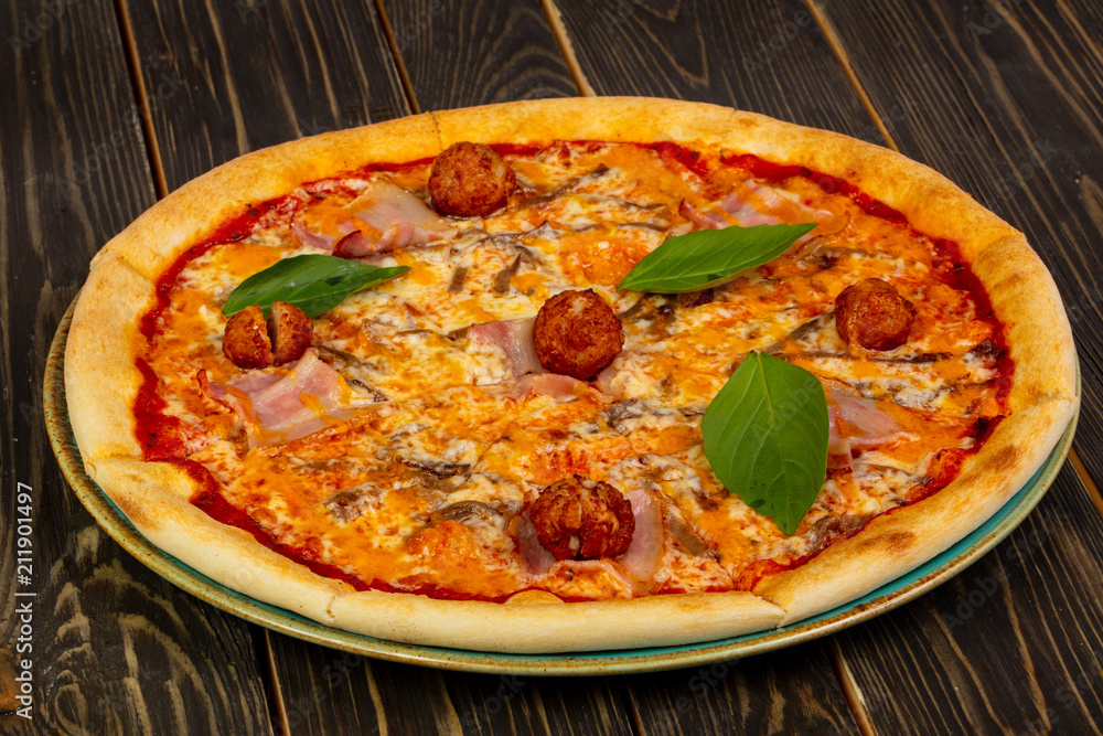 Pizza with bacon Pizza with bacon