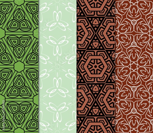 Modern geometric pattern set. Vector illustration in color tones. For design