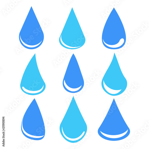 set of water drops, stock vector illustration