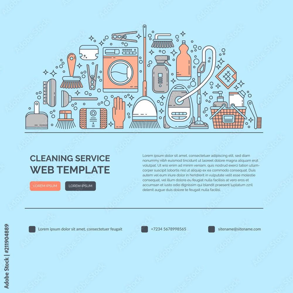 Naklejka premium Cleaning concept illustration