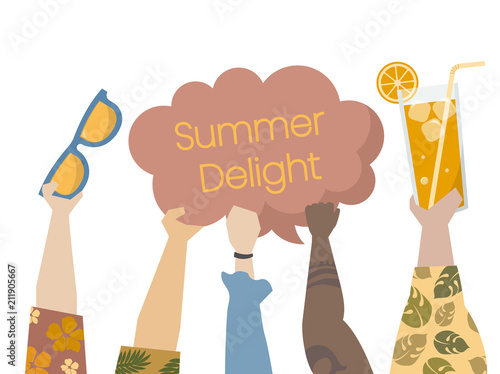 Illustration of people enjoying summertime