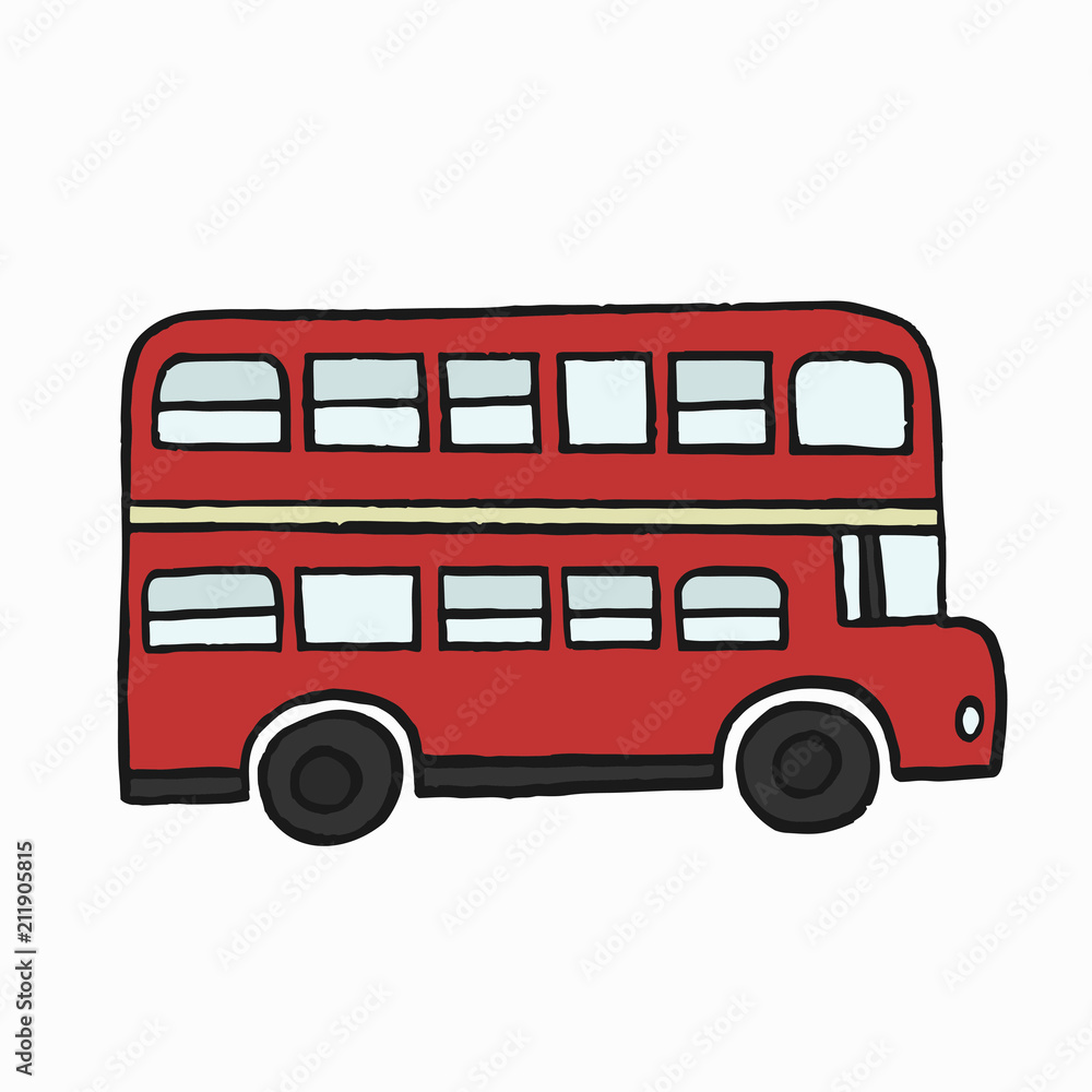 Red double-decker London bus illustration Red double-decker London bus illustration