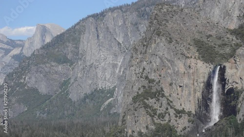 Yosemite Bridalveil Falls and Half Dome photo