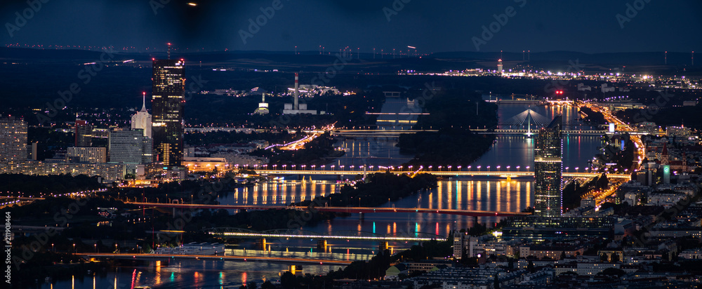 Danube, Vienna at night