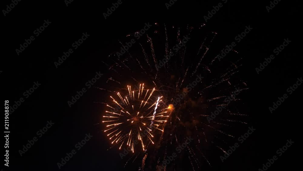 Amazing fireworks explosion in the night sky. slow motion. 3840x2160 Amazing fireworks explosion in the night sky. slow motion. 3840x2160