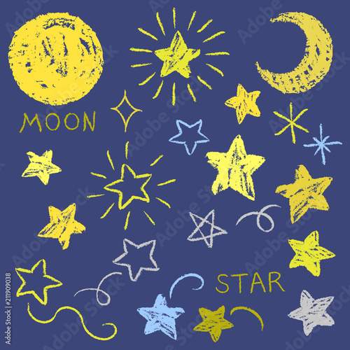 月　星　手描き風