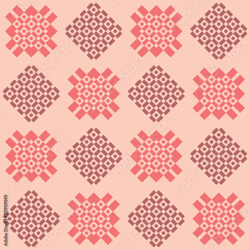 Seamless geometric pattern in shades of pink