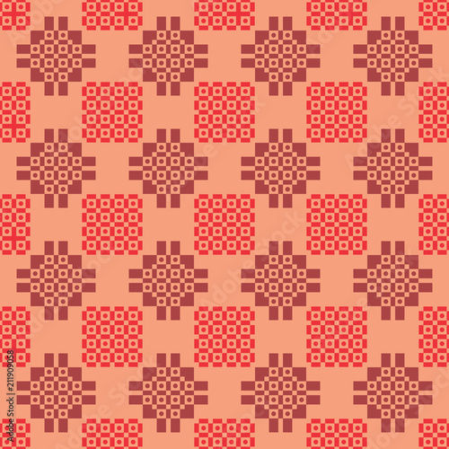 Seamless abstract geometric pattern in shades of red
