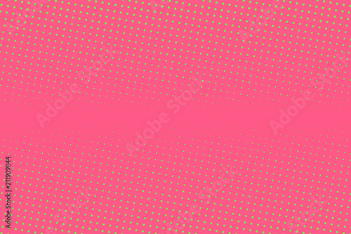 Pink-green halftone background. Digital gradient. Abstract backdrop with circles, point, dots.