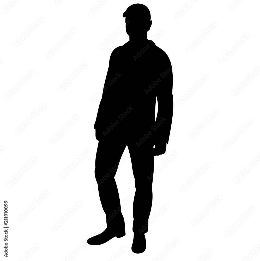 silhouette of a guy goes on a white background