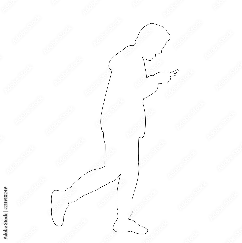isolated person outline isolated person outline