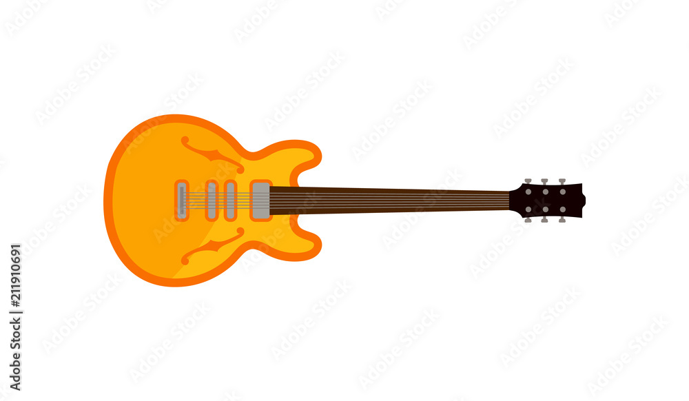 Electric guitar, rock music instrument vector Illustration on a white background Electric guitar, rock music instrument vector Illustration on a white background
