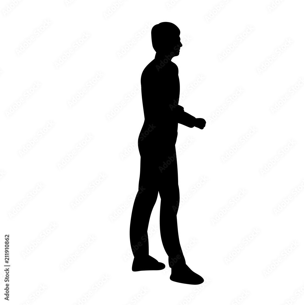silhouette man alone walking