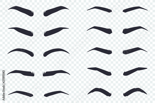 Photo Male and female eyebrows of different shapes