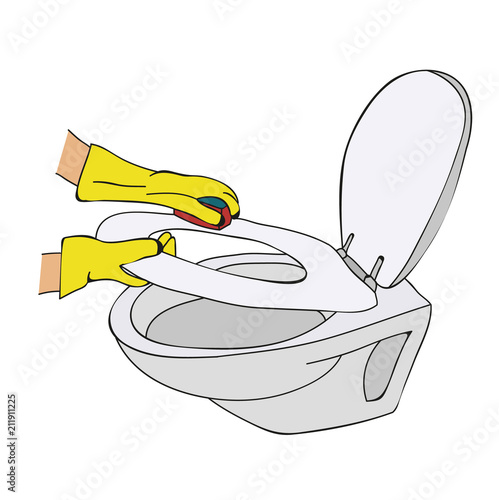 vector, cleaning, toilet wash