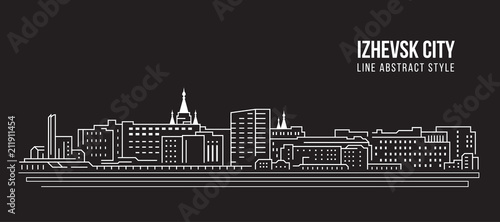 Cityscape Building Line art Vector Illustration design - izhevsk city