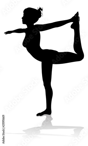 Yoga Pilates Pose Woman Silhouette