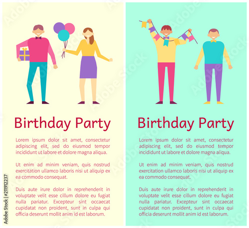 Birthday Party Collection Vector Illustration