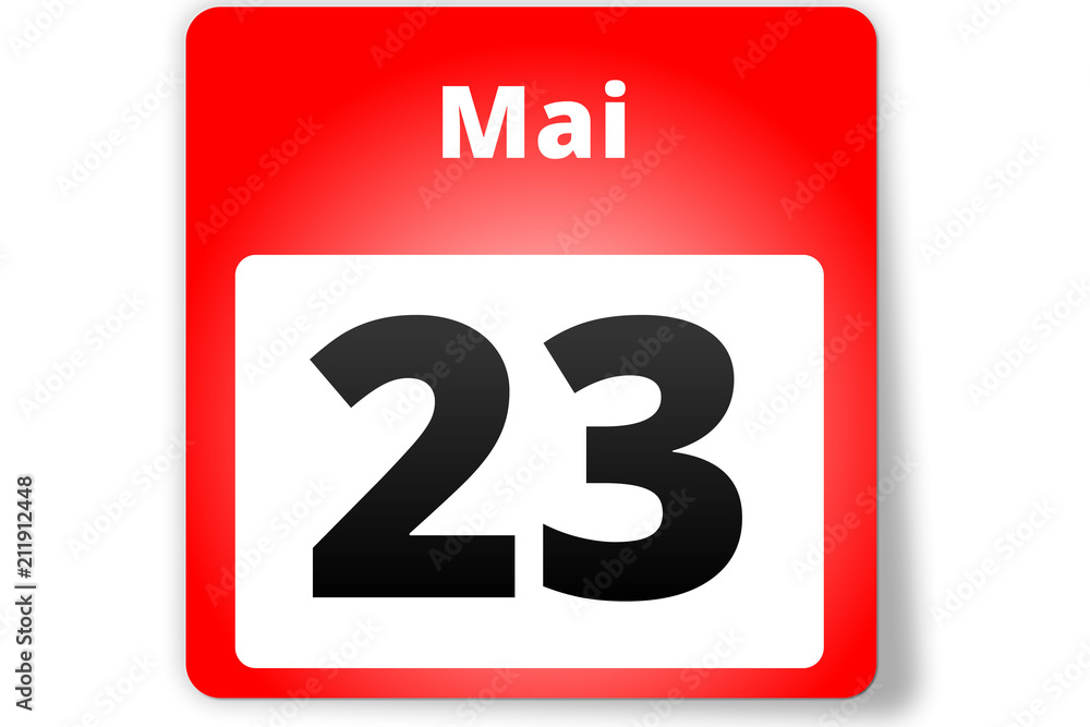 23 Mai Datum Kalender auf weißem Hintergrund 23 Mai Datum Kalender auf weißem Hintergrund