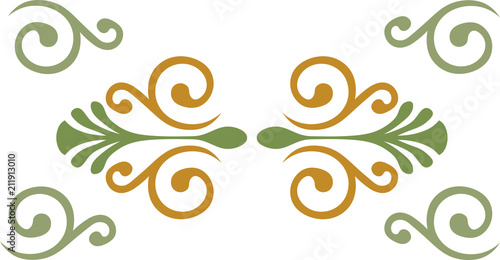 Classical age ornament with middle ages color