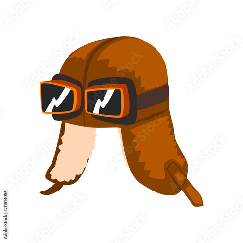 Steampunk aviator helmet with goggles vector Illustration on a white background