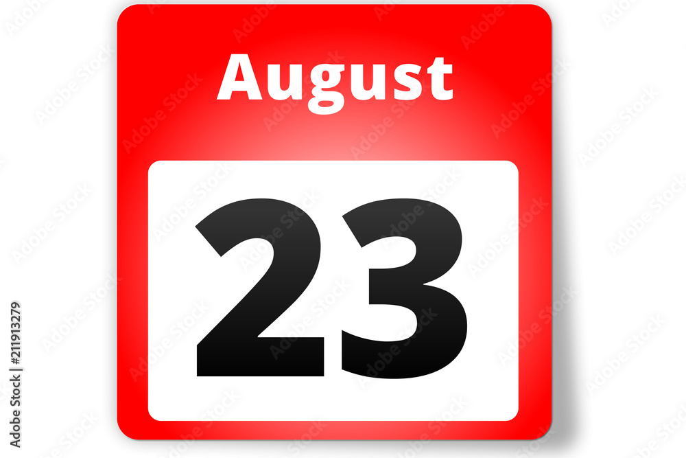 23 August Datum Kalender auf weißem Hintergrund 23 August Datum Kalender auf weißem Hintergrund